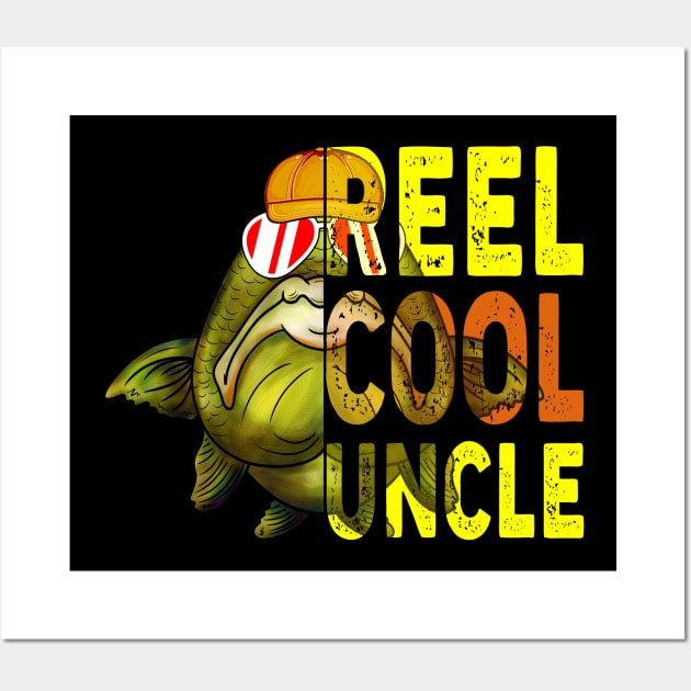 Reel Cool Uncle Funny Fishing Wall Art by Tuyetle